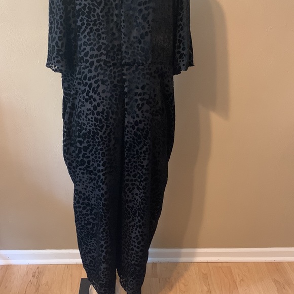 Anthropologie Greylin 1X velvet velour jumpsuit pockets butterfly sleeves - Picture 8 of 11